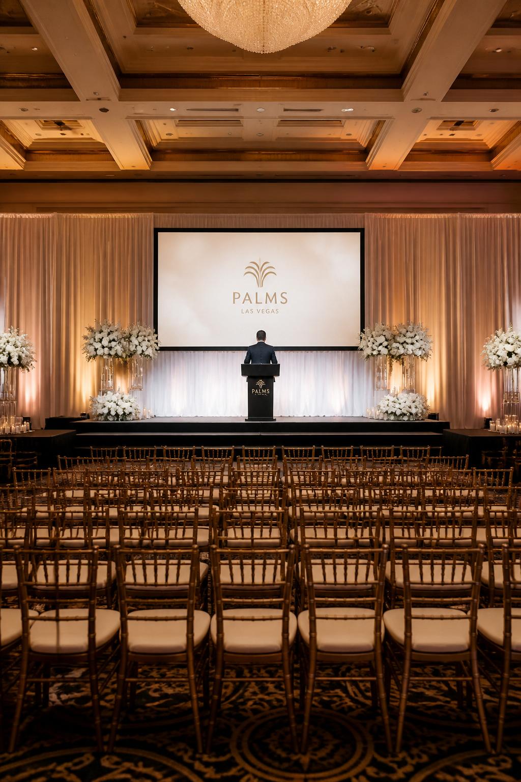 Corporate event stage designed by KayC Events